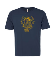 Load image into Gallery viewer, Carolyn Arends All Flame collectible t-shirt - gold ink on navy tee - men/unisex cut