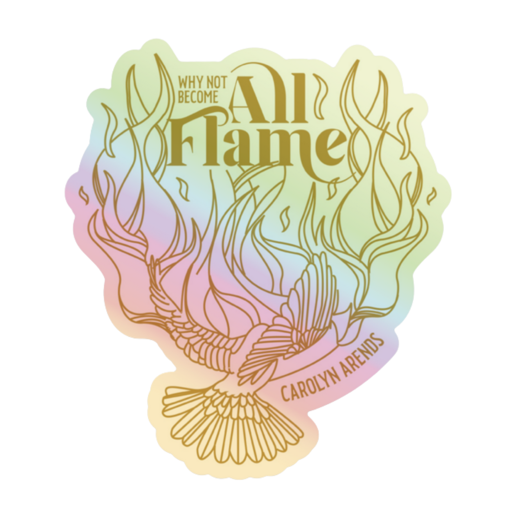 ALL FLAME holographic sticker